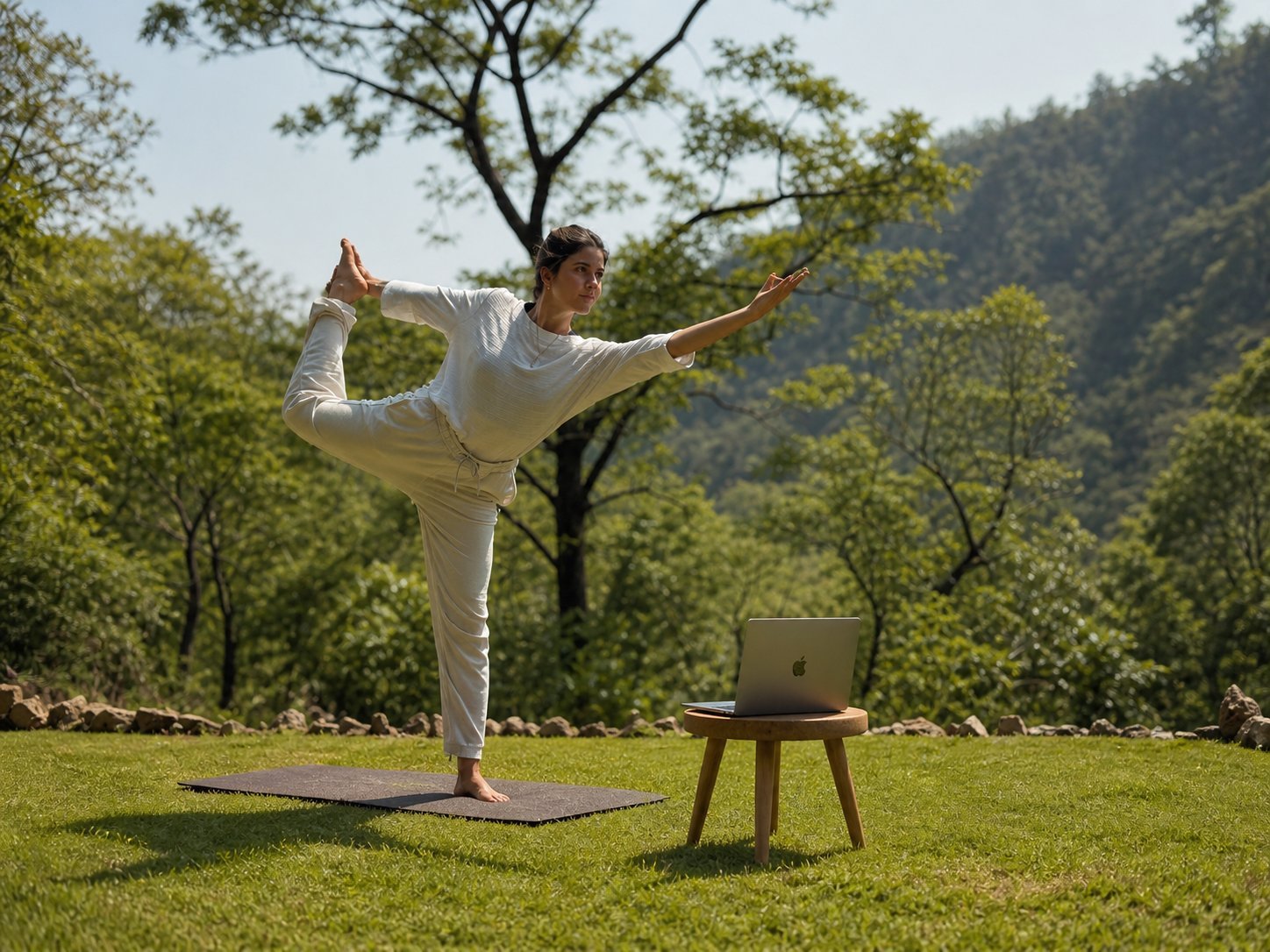 Yoga practice in nature